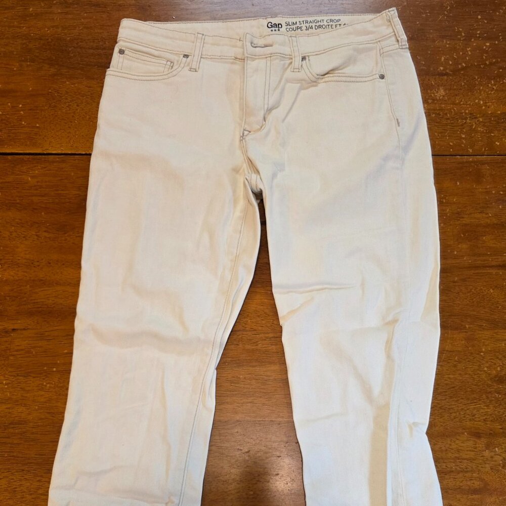 Women's Gap Straight Crop Coupe 3/4 Droite Jeans Size 8/29 R White